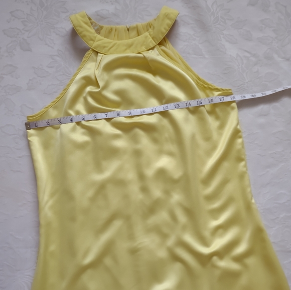 Cache Badgley Mischka chiffon halter sequins cocktail dress flowy - Picture 5 of 9